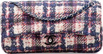 Chanel Pre-owned Womens Classic Flap Shoulder Bag - Navy Textile - One Size