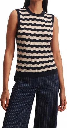 Sanctuary Everyday Chevron Knit Shell Sweater Top In Black White