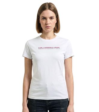 Karl Lagerfeld White Logo Crew Neck T-Shirt
