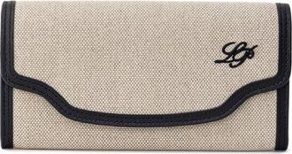 Loro Piana Womens Canvas Leather Wallet - Tan - One Size