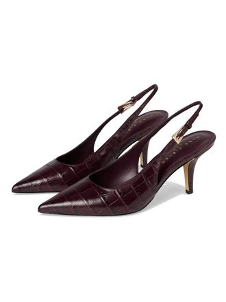 Marc Fisher Womens Dorie Slingback Pumps In Dark Brown Croco Leather