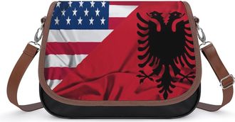 Generic Albania And US Flag Fashion Womens Crossbody Bags Novelty Handbag Shoulder Bag Purse