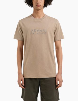 Armani Mens Armani Exchange Mens T Shirts Short Sleeve Top - Brown - Size: 40