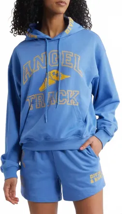 The Mayfair Group Angel Track Graphic Hoodie In Blue