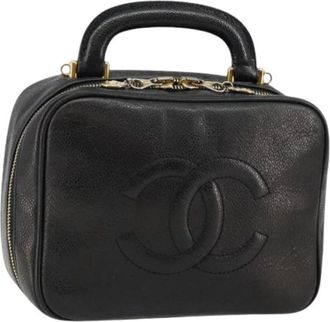 Chanel Pre-owned Vintage Leren Handtas - Dames - Vintage Handtas - Zwart - ONE Size - Leer - Vintage