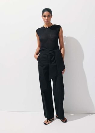 Mango Pantaloni diritti fiocco nero - Donna - 36 - MANGO