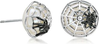 Ross-Simons 10-10.5mm Cultured Pearl Spiderweb Stud Earrings in Sterling Silver