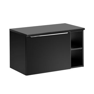 Petits Meubles Mueble bajo lavabo de 80cm tableros laminados y mdf negro