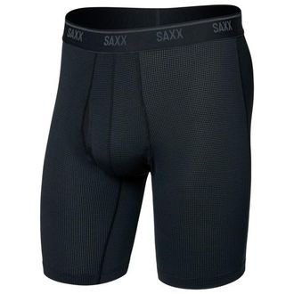 Saxx Quest Quick-Dry Mesh Long Boxer Brief Fly Kunstfaserunterw&auml;sche f&uuml;r Herren | schwarz