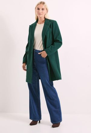 Principles Womens Single Breasted Longline Coat - Green - Size 16 UK