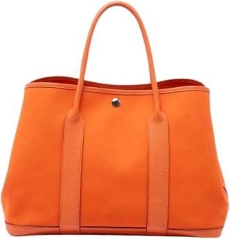 Herm&egrave;s Pre-owned Garden Party 36 Tote Bag - Dames - Vintage Shopper - Oranje - ONE Size - Leer - Vintage