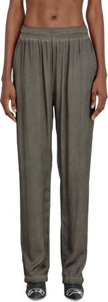 Diesel Fluid pants in pigment-dyed satin - Pants - Woman - Grey
