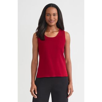 Misook Double Scoop Neck Mylana Knit Tank in Scarlet Red at Nordstrom, Size Xx-Large