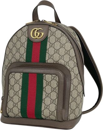 Gucci Beige Gg Supreme Leather Backpack (Pre-Owned)