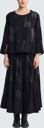 Luukaa D'Celli Calinda Jacquard Maxi Skirt in Khaki Black at Nordstrom, Size 18