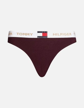 Tommy Hilfiger Womens Golden Heritage Bikini Brief, Burgundy - Red - Size: 10