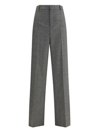 Saint Laurent check-pattern wool trousers - Grey