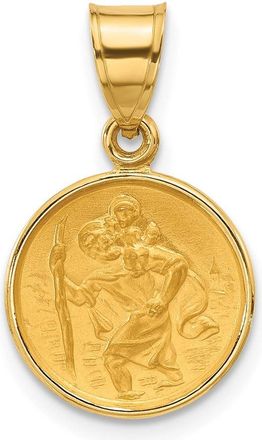 Diamond2Deal 14k Yellow Gold Polished and Satin St. Christopher Medal