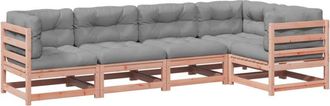 vidaXL Set De Sof&aacute;s Jard&iacute;n 5 Pzas Con Cojines Madera Abeto Douglas Vidaxl