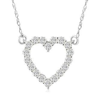 Pompeii3 1/2Ct Heart Diamond Pendant in 10k White or Yellow Gold