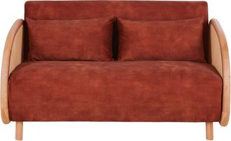 Maisons du monde Sof&aacute; cama de 2 plazas de terciopelo terracota