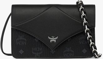 MCM Mini Diamond Shoulder Bag in Visetos Leather Mix in Black at Nordstrom