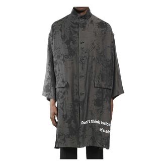 Yohji Yamamoto Message Stand J - male - Yohji Yamamoto - Single-Breasted Coats - Gray - L - Coats