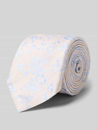 Olymp Krawatte aus Seiden-Mix mit floralem Allover-Stitching in Bleu, Gr&ouml;&szlig;e 1