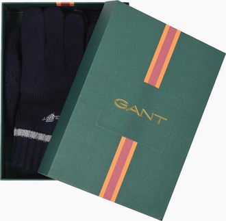GANT Mens Gant Beanie & Glove Set Marine - Navy - Size: 1 size