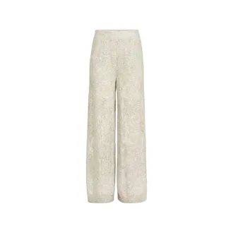 Brunello Cucinelli Lace-flowers Knit Track Trousers In Sparkling Mohair And Virgin Wool