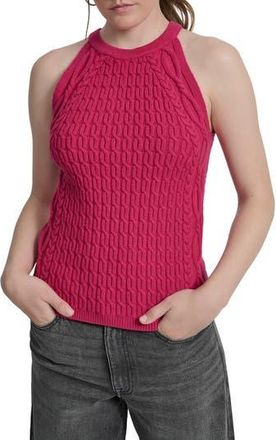 DKNY Cable Stitch Sleeveless Top in Wild Berry at Nordstrom Rack, Size Xx-Small