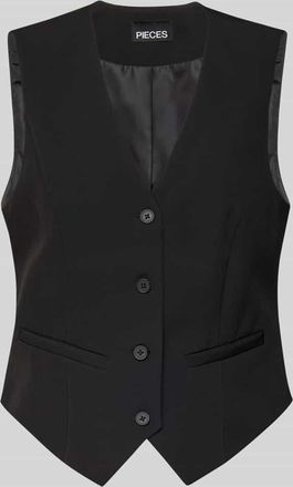 Pieces Regular Fit Weste mit 4-Knopf-Verschluss Modell BOZZY in Black, Größe XS