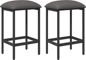 vidaXL Taburete De Bar 2 Uds. Gris Claro 40 X 32 X 64 Cm Vidaxl