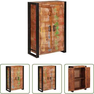 vidaXL Credenza industriale - Highboard con Ante Marrone Legno Recuperato Massello e Metallo