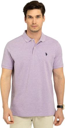 U.S.Polo Association U. S. Polo Assn. Polo Shirt Mens Purple Cotton Pique Short Sleeve Golf JAX1621