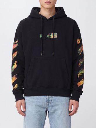 Off-white Felpa con cappuccio in cotone con logo Arrow posteriore