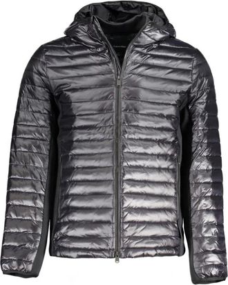 Calvin Klein Zwarte Nylon Hoodie met Rits - Heren - Winterjassen - Zwart - XL - Nylon - Jassen