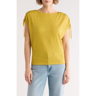 Max Studio Ruched Shoulder Top in Cress at Nordstrom Rack, Size X-Small