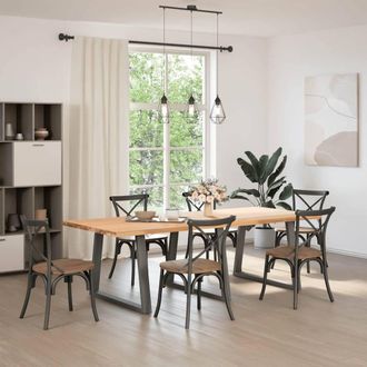Berkfield Home Dining Table Legs V-Shape 3 pcs Anthracite 90x(72-73.3) cm Steel in Charcoal
