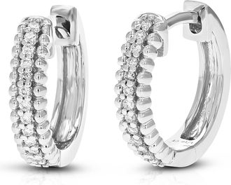 Vir Jewels 1/10 cttw Round Cut Lab Grown Diamond Hoop Earrings in.925 Sterling Silver Prong Set 1/2 Inch