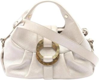 Bulgari Pre-owned Chandra Leren Handtas - Dames - Vintage Handtas - Beige - ONE Size - Leer - Vintage