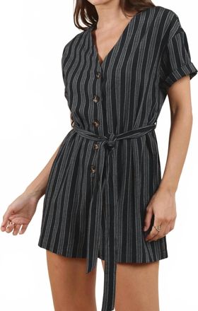 Sadie & Sage Jada Stripe Romper In Black/white