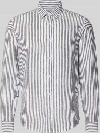 Only & Sons Regular Fit Freizeithemd aus Leinen-Baumwoll-Mix Modell CAIDEN in Marine, Gr&ouml;&szlig;e XXL