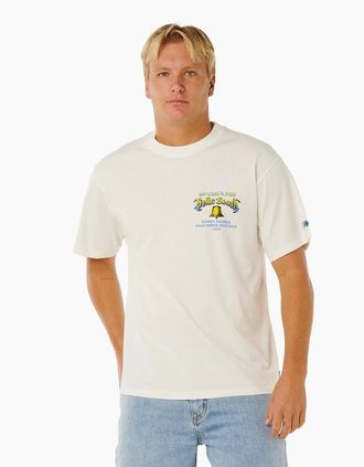 Rip Curl Mens Rip Curl Mens Bells Pro 26 Logo Graphic Short Sleeve T-Shirt - Cream - Size: 42