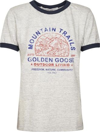 Golden Goose Journey Slim Long T-Shirt - Dames - T-shirts - Grijs - M - Katoen - Tops