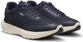 BOSS Running sneakers with leather trims