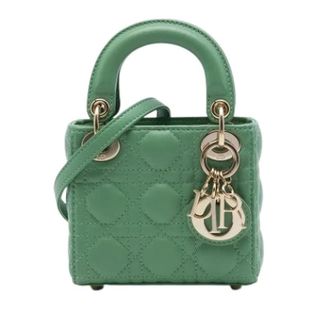 Dior Pre-owned Micro Lady Mini Bag - Dames - Vintage Mini Tas - Groen - ONE Size - Leer - Vintage