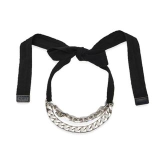 Plan C Plan C, Accessoires, Dames, Zwart, ONE Size, Leer, Platte en Ronde Ketting