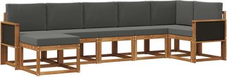 vidaXL Conjunto De Sof&aacute;s De Exterior 7 Uds. Natural Y Antracita Vidaxl