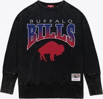 Mitchell & Ness Womens Mitchell & Ness Black Buffalo Bills Delineate Mineral Wash Crewneck Sweatshirt at Nordstrom, Size Xx-Large